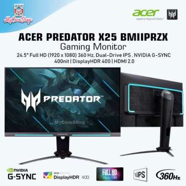 ACER PREDATOR X25 GAMING MONITOR 25 FHD 360HZ HDR400 G-SYNC HDMI 2.0