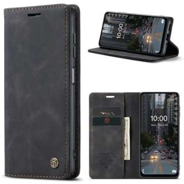 OPPO RENO 8T 4G Flip Wallet Leather Case Cover Sarung Dompet Caseme Hitam