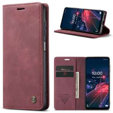 OPPO RENO 8T 4G Flip Wallet Leather Case Cover Sarung Dompet Caseme Maron