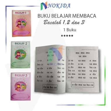 Nokida Buku Belajar Membaca Anak [Bacalah 1, 2, 3] / Buku Cara Cepat Belajar Membaca Lancar / Buku B
