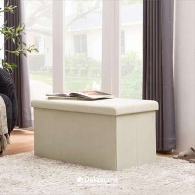Dekoruma SHIGI Kursi Bench Minimalis dengan Storage Krem