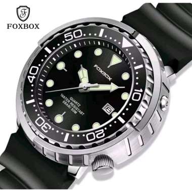 Foxbox Tuna - Jam Homage Seiko - Japan Quartz Diver - All Steel - Silicone Rubber Strap SRP Prospex