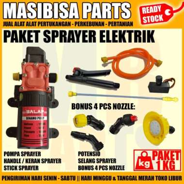 PAKET SPRAYER ELEKTRIK DENGAN POTENSIO FREE NOZZLE Merah