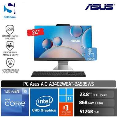 PC Asus AIO A3402WBAT BA585WS [Core i5 1235U/8GB/512GB SSD/23.8" Touch/Win 11 Home + OHS 2021]