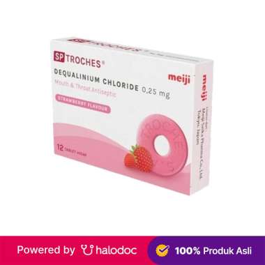 SP Troches Meiji Rasa Strawberry 12 Tablet