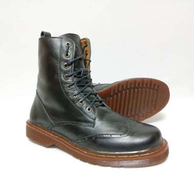 Sepatu Piede Original - Sturdy Sidestitch Boots Black 42 Hitam