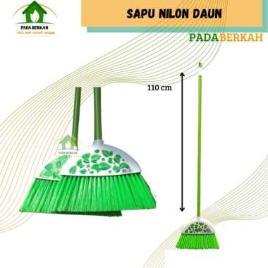 Sapu Lantai Nilon Nagoya Motif Daun Plastik Sapu Nilon