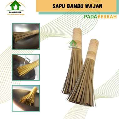 Sapu Kuali Wajan Bambu Brush Wok Sapu Bamboo Kwali Pembersih Kuwali