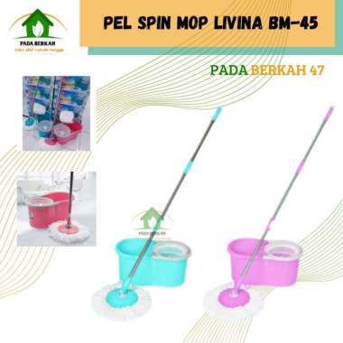Spin Mop Pel Putar Lap Pel Portebel Alat Pel Lantai Ember Putar Livina