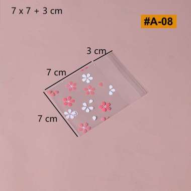 aiGooTan - (ISI 10) PLASTIK COOKIES BUNGA 7x7 10x10 CM - Plastik Motif Kantong Kemasan 7X7 10X10 Luc