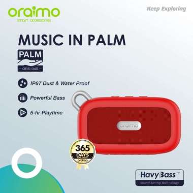 Oraimo Palm Speaker Bluetooth Portabel Wireless OBS - 04S- Original Oraimo Gray