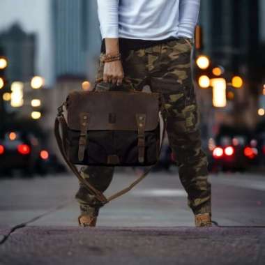 Mivaso Tas Kerja/Tas kantor pria+ t4 laptop (KULIT ASLI PREMIUM) BIRMINGHAM coklat Hitam