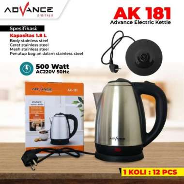 Kettle Teko Listrik Advance 1.8 liter AK 181 Multicolor