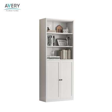 Avery - YS HC R2 - Lemari Rak Buku Multifungsi / Rak Buku Besi 2 Pintu Putih