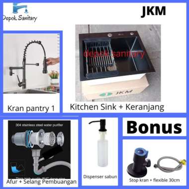 KITCHEN SINK STAINLESS HITAM BLACK 5243 / PAKET KITCHEN SINK JKM KR PANTRY