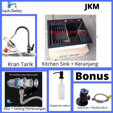 KITCHEN SINK STAINLESS HITAM BLACK 5243 / PAKET KITCHEN SINK JKM KR TARIK