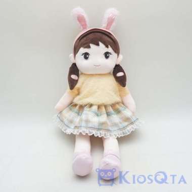 boneka gadis kecil little girl lucu bando kelinci baju kuning large