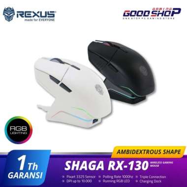 Rexus Mouse Gaming Wireless SHAGA RX-130 Hitam
