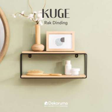 Dekoruma KUGE Rak Dinding Rectangle/Persegi Panjang 2 Tier - Pale Oak
