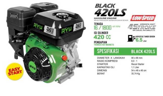 MESIN PENGGERAK/GASOLINE ENGINE BLACK420 (LS) - RYU