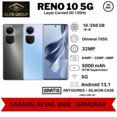 [NEW!] OPPO RENO10 5G 8/256 GB &amp; RENO10 PRO 5G 12/256 &amp; RENO10 PRO+ 5G 12/256 GARANSO RESMI OPPO INDONESIA RENO10 GREY