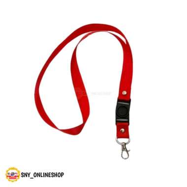 10pcs Tali Lanyard 2cm Stoper Gantungan Tali ID Card Lanyard 2cm Merah