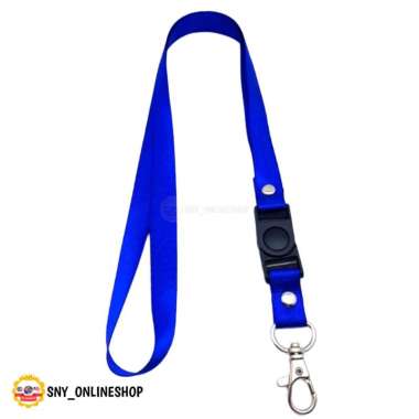 10pcs Tali Lanyard 2cm Stoper Gantungan Tali ID Card Lanyard 2cm Biru