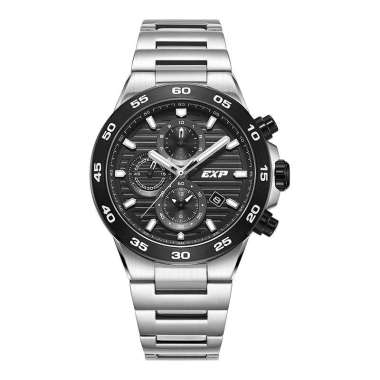 Jam Tangan Expedition Pria Rantai Anti Air Exp 6848 Original 100% Silver ring Black