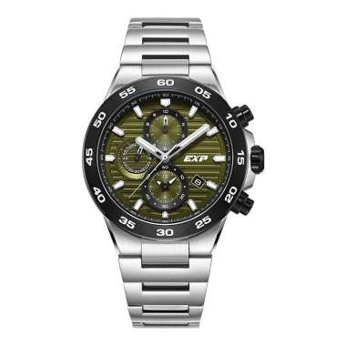 Jam Tangan Expedition Pria Rantai Anti Air Exp 6848 Original 100% Silver Green