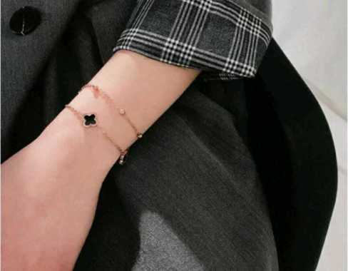 GELANG 2 LAYER TITANIUM MATA HITAM Fashion clover