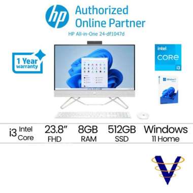 HP PC AIO 24-df1047d i3-1125G4 DDR4 8GB SSD 512GB 23.8" FHD W11 OHS