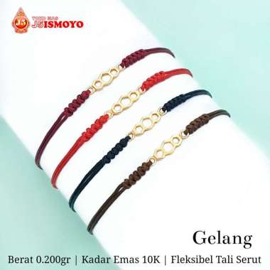Gelang Tali Emas Model Serut Heksana J5Ismoyo TALI MAROON