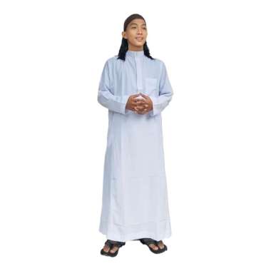 Jubah Saudi Gamis Pria Polos Lengan Panjang Al-Mulki Coklat Susu XL