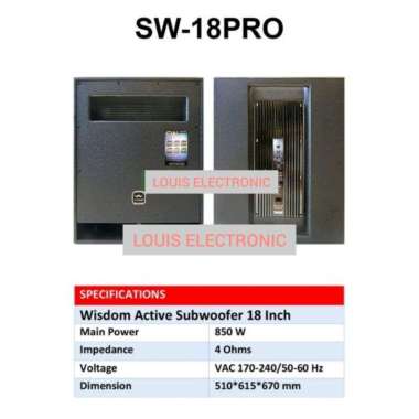 Subwoofer Aktif 18 Inch WISDOM SW 18 PRO SW18 PRO SW18PRO ORIGINAL
