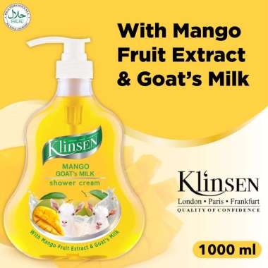 Sabun Mandi Cair Klinsen Shower Cream Mango Goat's Milk 1000 ml
