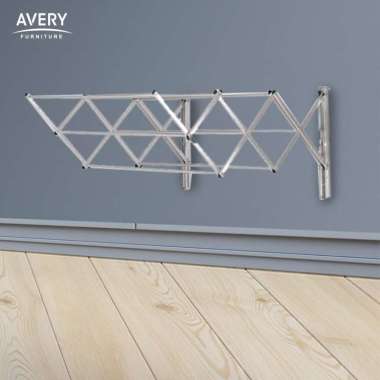 Avery - Jemuran Dinding Costa - Rak Jemuran Tembok Aluminium / Rak Handuk Baju Lipat