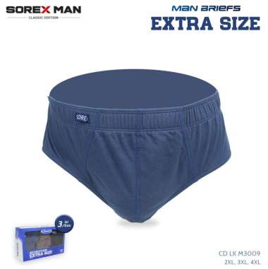 (3 PCS) Sorex Man Celana Dalam Pria Katun Extra Size Jumbo Briefs 3009 3XL/XXXL