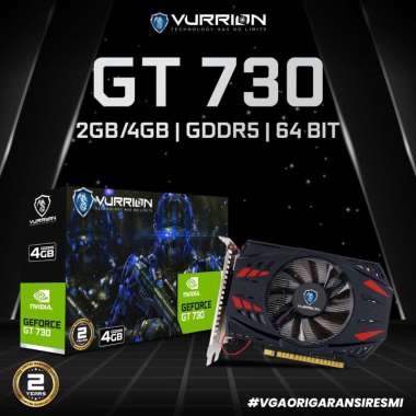 VGA CARD VURRION NVIDIA GeForce GT 730 2GB / 4GB DDR5 64BIT (RESMI) GT730-4GB