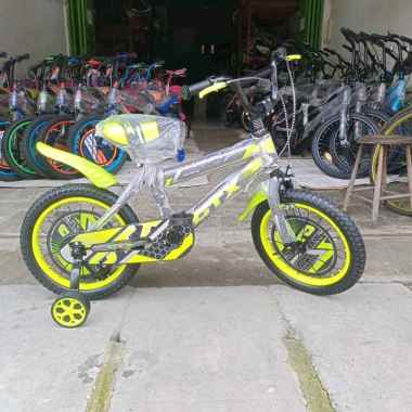 sepeda BMX anak GTX 16 inc ban 2.4 kuning stabilo