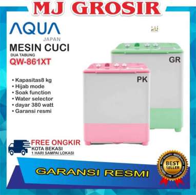 MESIN CUCI AQUA JAPAN QW 861 XT 8KG 2 TABUNG 8 KG HIJAB SERIES
