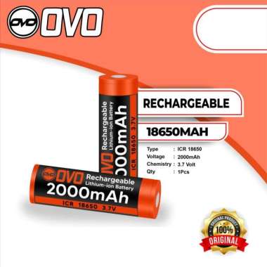 Ovo Rechargeable Battery 18650 2000mAh Baterai Cas Baterai Senter ORIGINAL