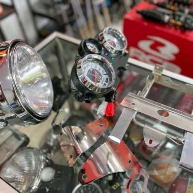 LAMPU DEPAN NINJA SS BULAT CHROME SET DAYMAKER BATOK NINJA speedometer saja