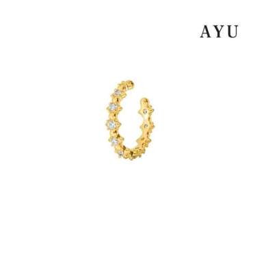 AYU Anting Emas-Pave Mini Studs Earcuff 16k Yellow Gold