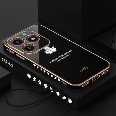 Casing Maple Terbaru Itel S23 Plus Softcase Bonus Tali Strap ITEL S23 PLUS HITAM