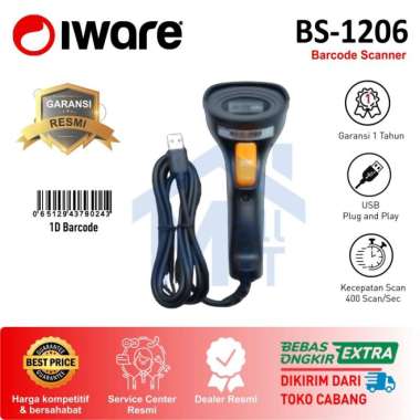 Sale Barcode Scanner Iware Batang 1D Bs1206 Bs-1206 Bs 1206 Wired Terbaru