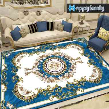 Karpet Lantai Eropa Permadani 100x160cm Anti Slip Karpet Ruang Tamu Motif Eropa Super Elegan DT100-E