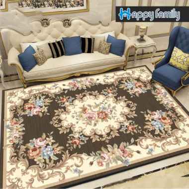 Karpet Lantai Eropa Permadani 100x160cm Anti Slip Karpet Ruang Tamu Motif Eropa Super Elegan DT100-E