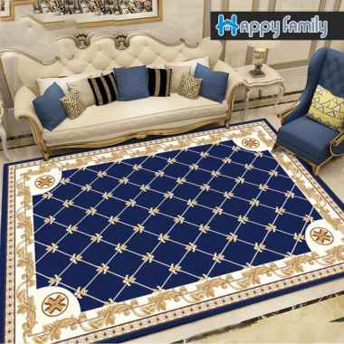 Karpet Lantai Eropa Permadani 100x160cm Anti Slip Karpet Ruang Tamu Motif Eropa Super Elegan DT100-E