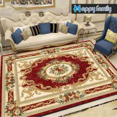Karpet Lantai Eropa Permadani 100x160cm Anti Slip Karpet Ruang Tamu Motif Eropa Super Elegan DT100-E