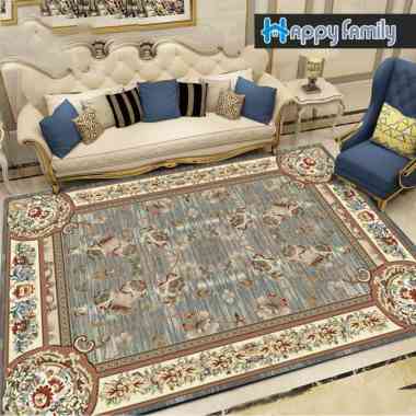Karpet Lantai Eropa Permadani 100x160cm Anti Slip Karpet Ruang Tamu Motif Eropa Super Elegan DT100-E